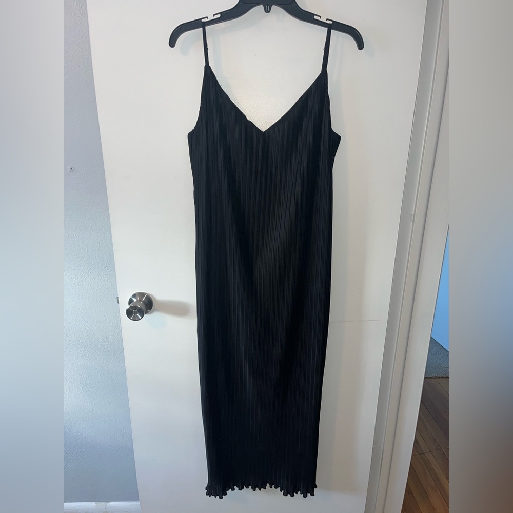 Black midi length dress